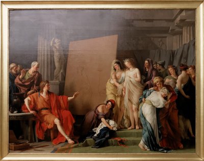 Zeuxis wählt Modelle aus den schönen Frauen von Kroton von François André Vincent